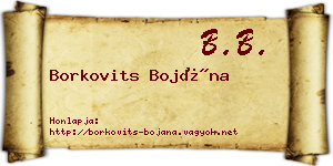 Borkovits Bojána névjegykártya